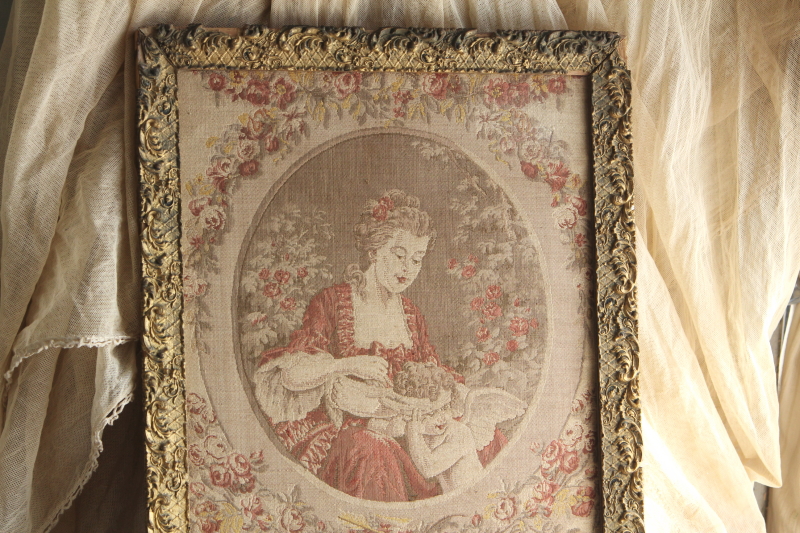 アンティークモールディングフレーム 天使 タペストリー L'education