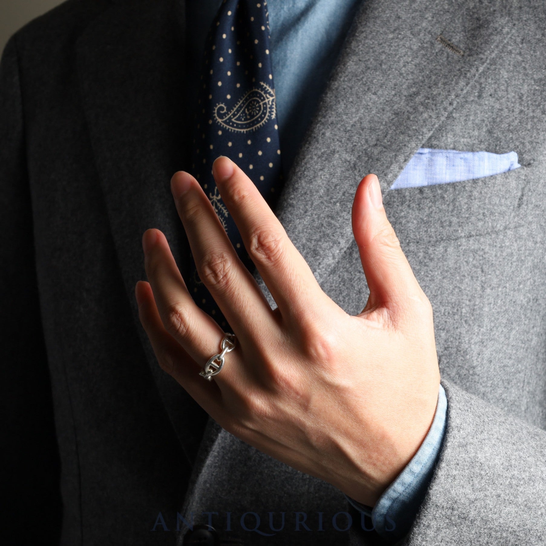 エルメス リング シェーヌダンクル アンシェネ スターリングシルバー