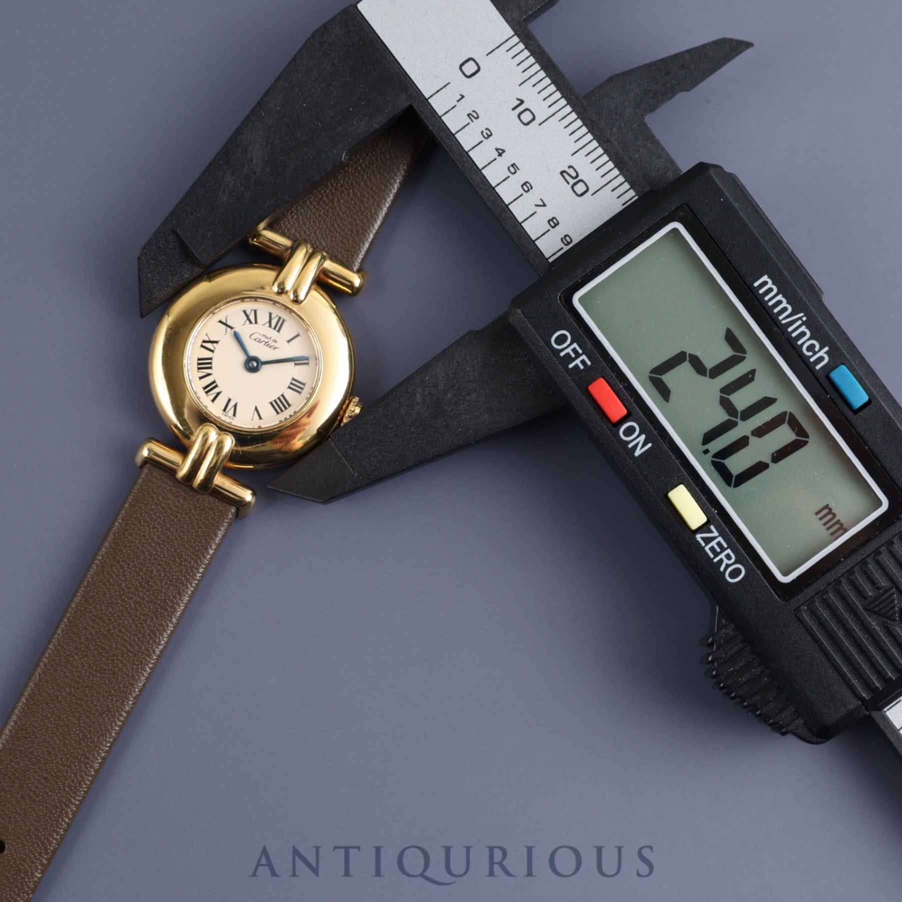 カルティエ マストコリゼ 590002 クォーツ Cal.90 SV925 革 純正尾錠