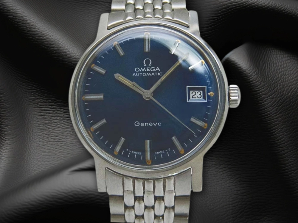 O-8134| オメガ ジュネーブ Ref.166.070 Cal.565 SS ラウンド ブルー