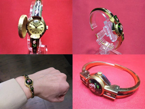 HA-7078| チャンドラー 薔薇 バングルウオッチ 2針 クォーツ