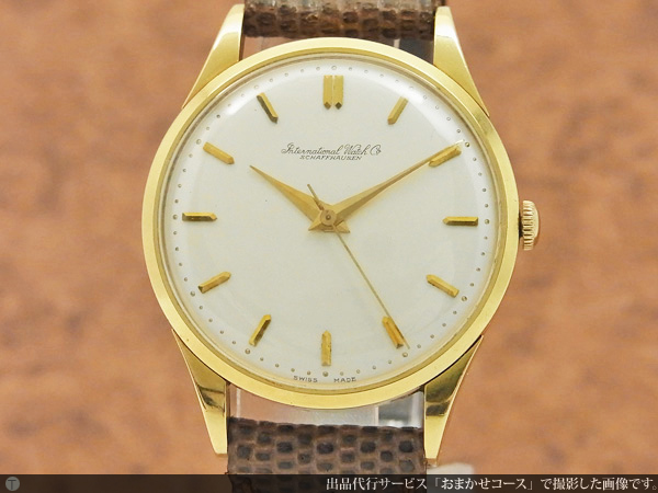 IWC オールドインター 18KYG 金無垢 筆記体ロゴ ラウンドケース Cal.89