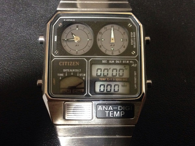 シチズン 美品 日本語訳の説明書・タグ付き アナデジテンプ | アン