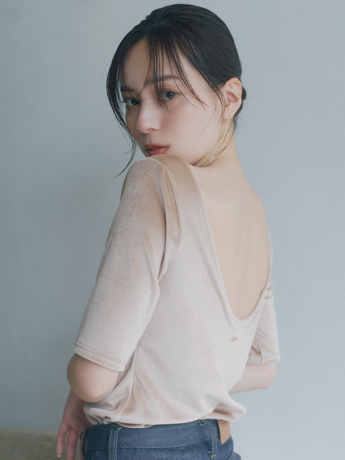 OUR WACOAL×anuans】カップインベロアトップス