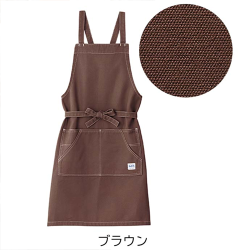 大人気のLee】膝丈で動きやすい！キャンバス地の胸当てエプロン