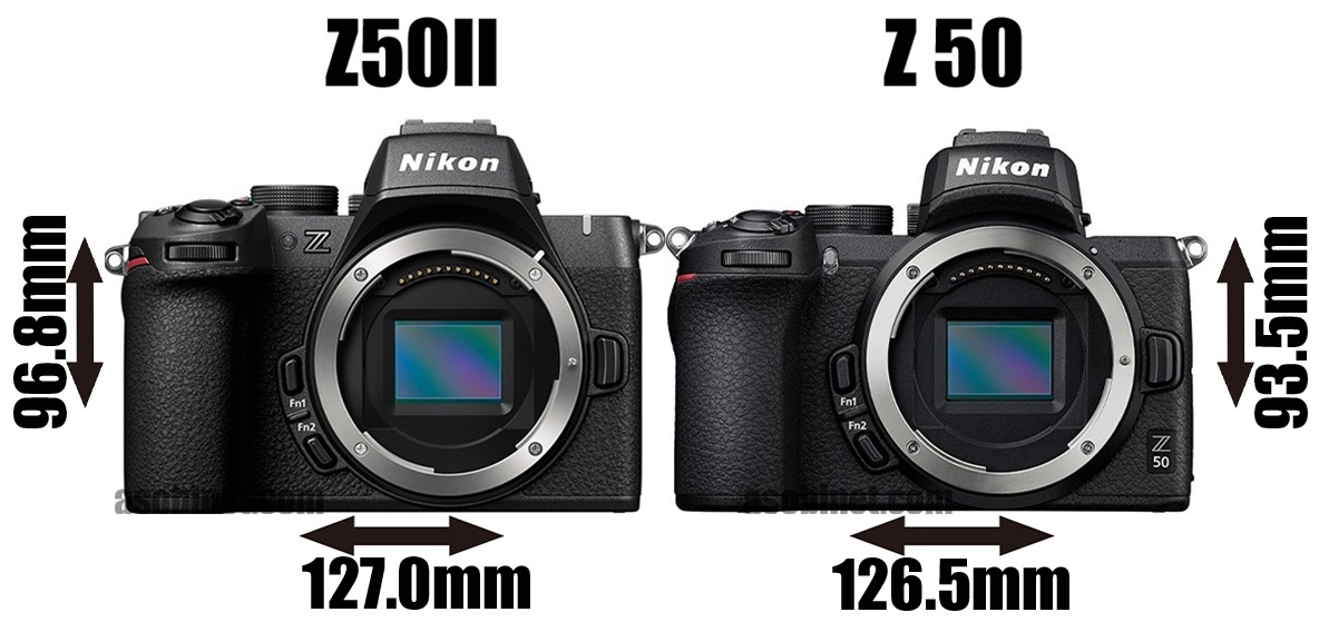 Z50II」と「Z 50」の外観やスペックの違い - とるなら