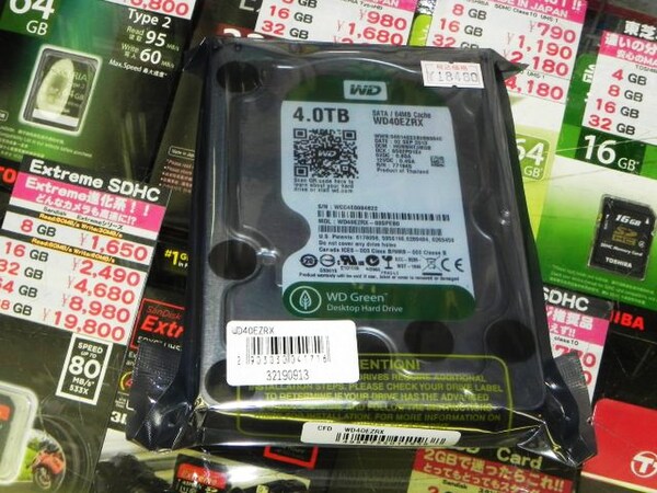 ASCII.jp：WD製3.5インチHDD「WD Green」シリーズに待望の4TBが登場
