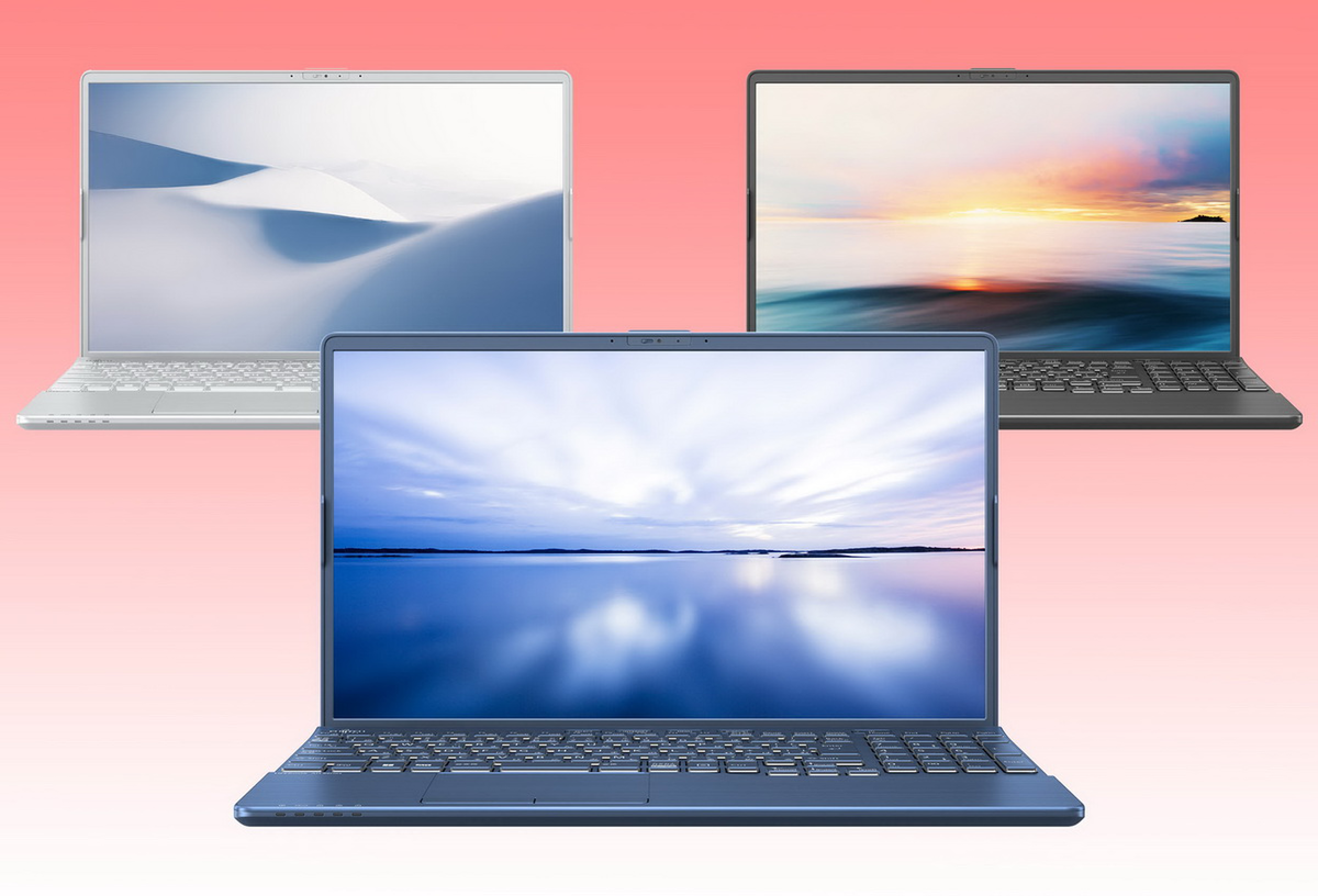 富士通がゴールドとシルバーの14型モバイルノート「LIFEBOOK MH55