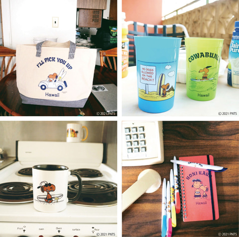 日焼けしたスヌーピーたちの“SURF'S UP PEANUTS”。ハワイ限定グッズが