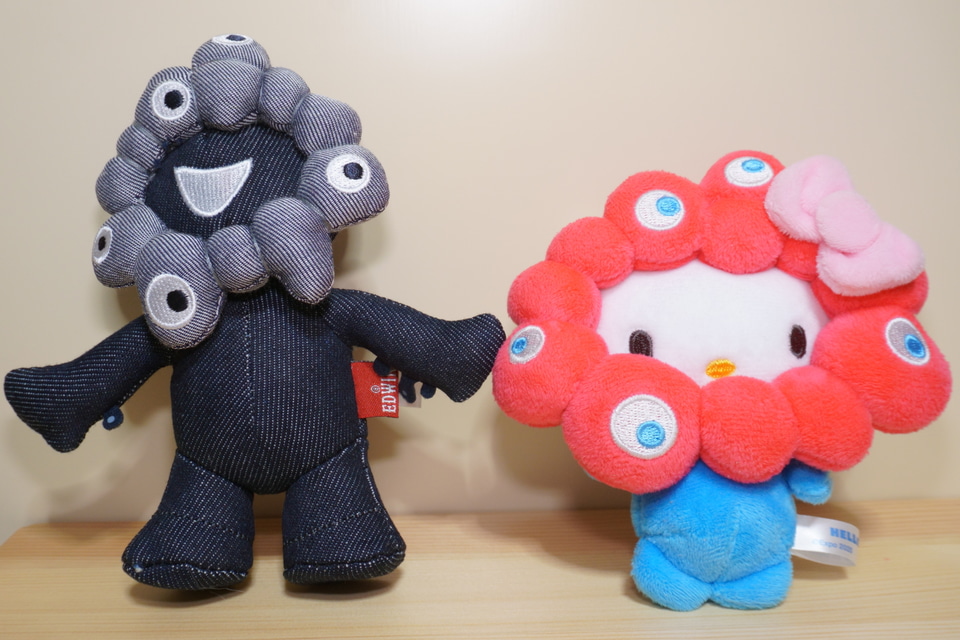 万博で買ったお気に入りミャクミャク！ EDWINデニムマスコット/サガラ