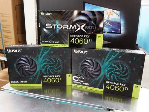 PalitのGeForce RTX 4060 Ti 8GBは3製品、シングルファンモデルもあり
