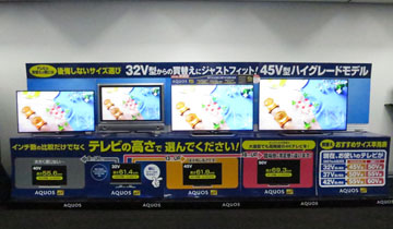 シャープ、スタンダード4K AQUOS「US40」に45型追加。32型からの