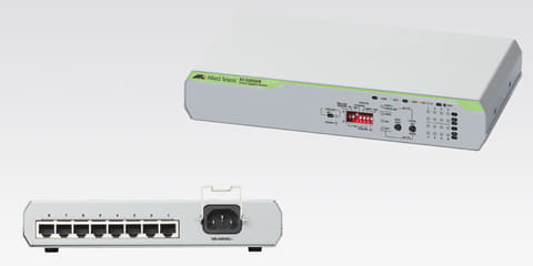 アライドテレシス、8ポートのノンインテリジェントスイッチGbEスイッチ