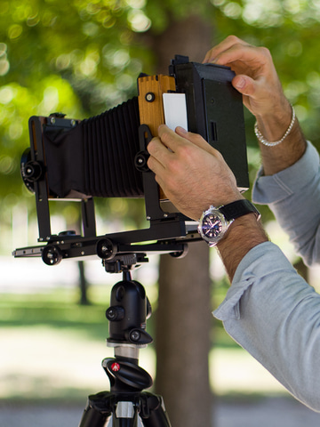 ロモグラフィー、4×5カメラ用のインスタントフィルムバック - デジカメ