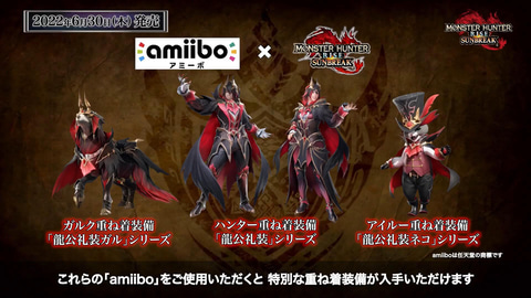 モンスターハンターライズ：サンブレイク」、amiibo3種よりハンターの