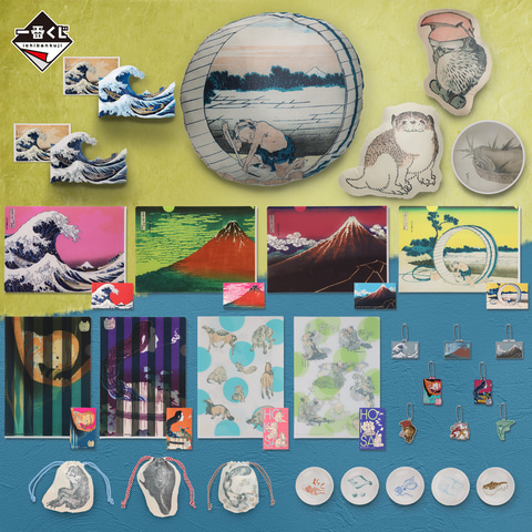 神奈川沖浪裏ポストカードスタンド付きジオラマなど「一番くじ 葛飾