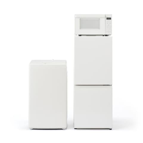 無印良品、一人暮らしシンプル家電3点セット。冷蔵庫/洗濯機/電子