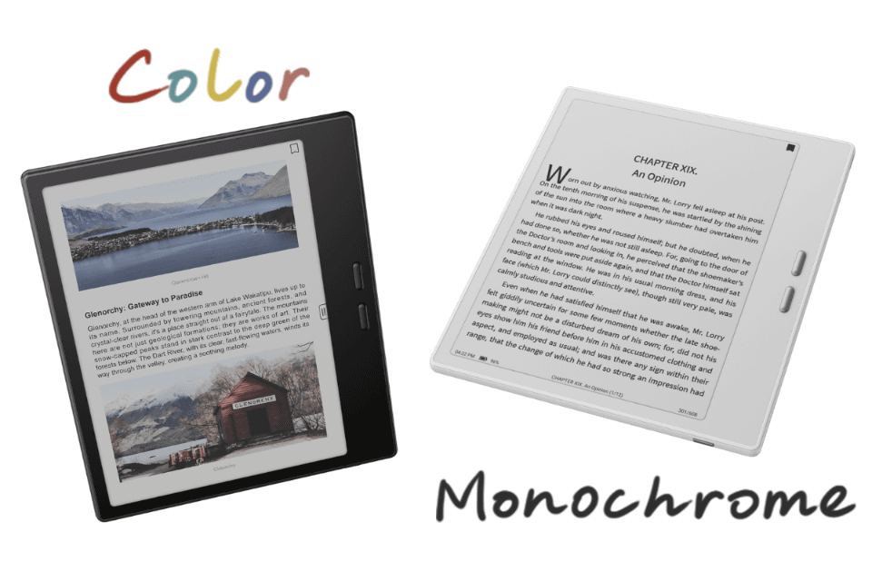 7インチの電子ペーパー搭載Androidタブレット、モノクロモデルとカラー