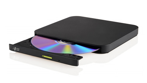 日立LG、ドライブ部分がたためるドック機能つきポータブルDVDドライブ