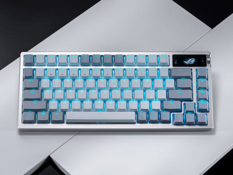 ASUS、スイッチまでカスタマイズできる75%ゲーミングキーボードの白色