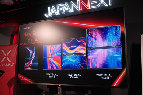 JAPANNEXT、14型WUXGA 2枚のデュアルモバイルモニター。開発中の6K