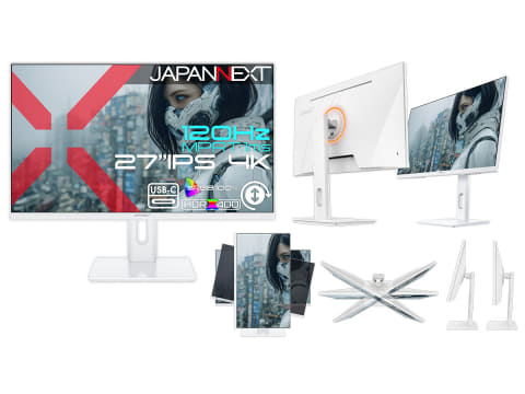 JAPANNEXT、4K/120Hz対応ホワイトモデルなど、ゲーミングモニター4機種