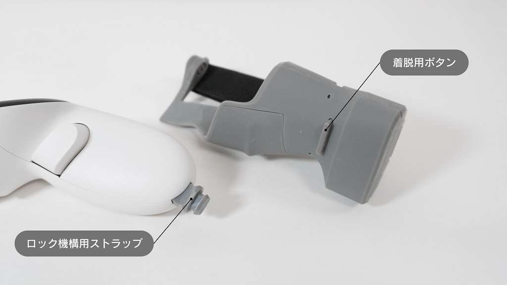 コントローラーを差し込むだけ。Meta Questのコントローラーに指