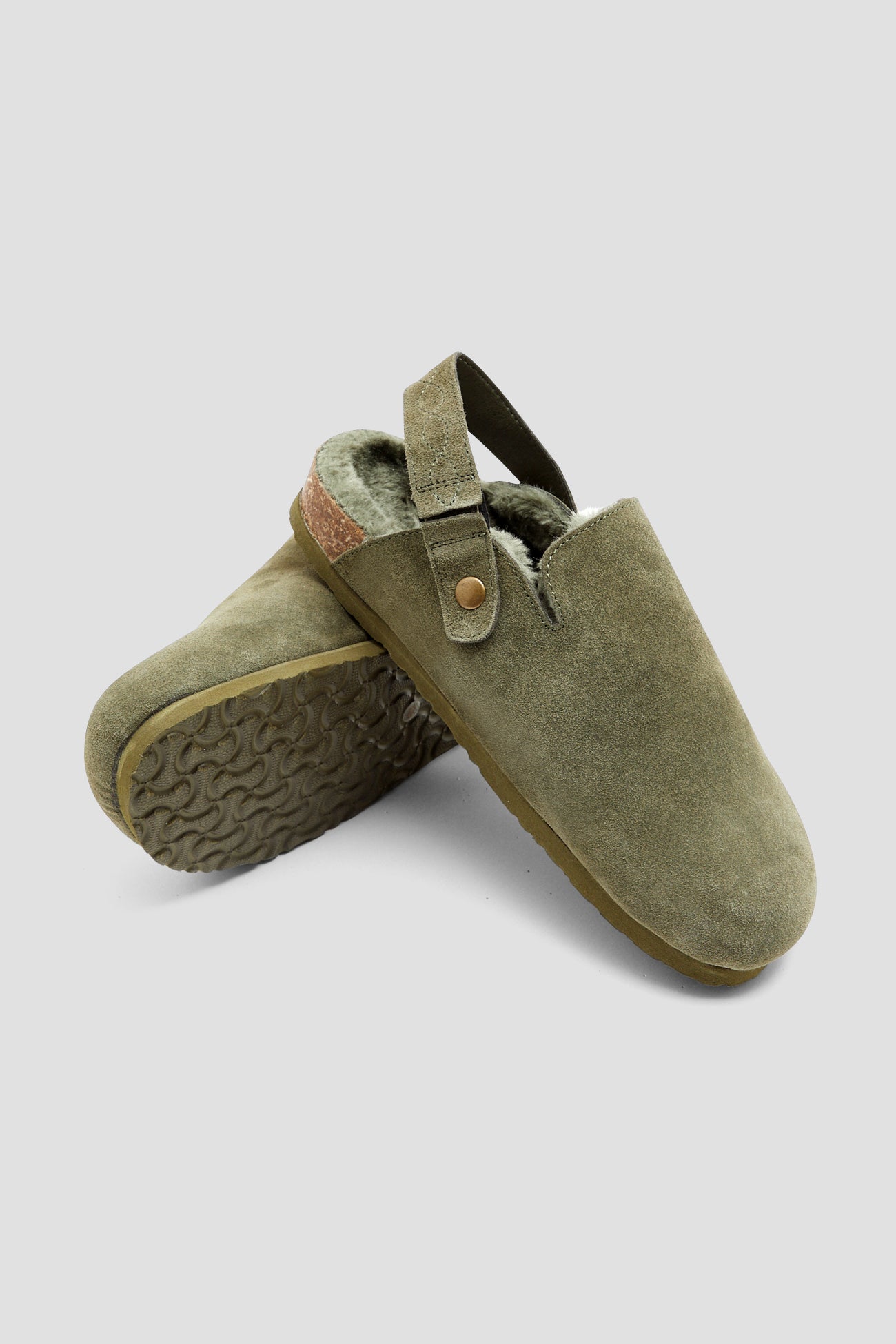 Sheepskin mules - Khaki