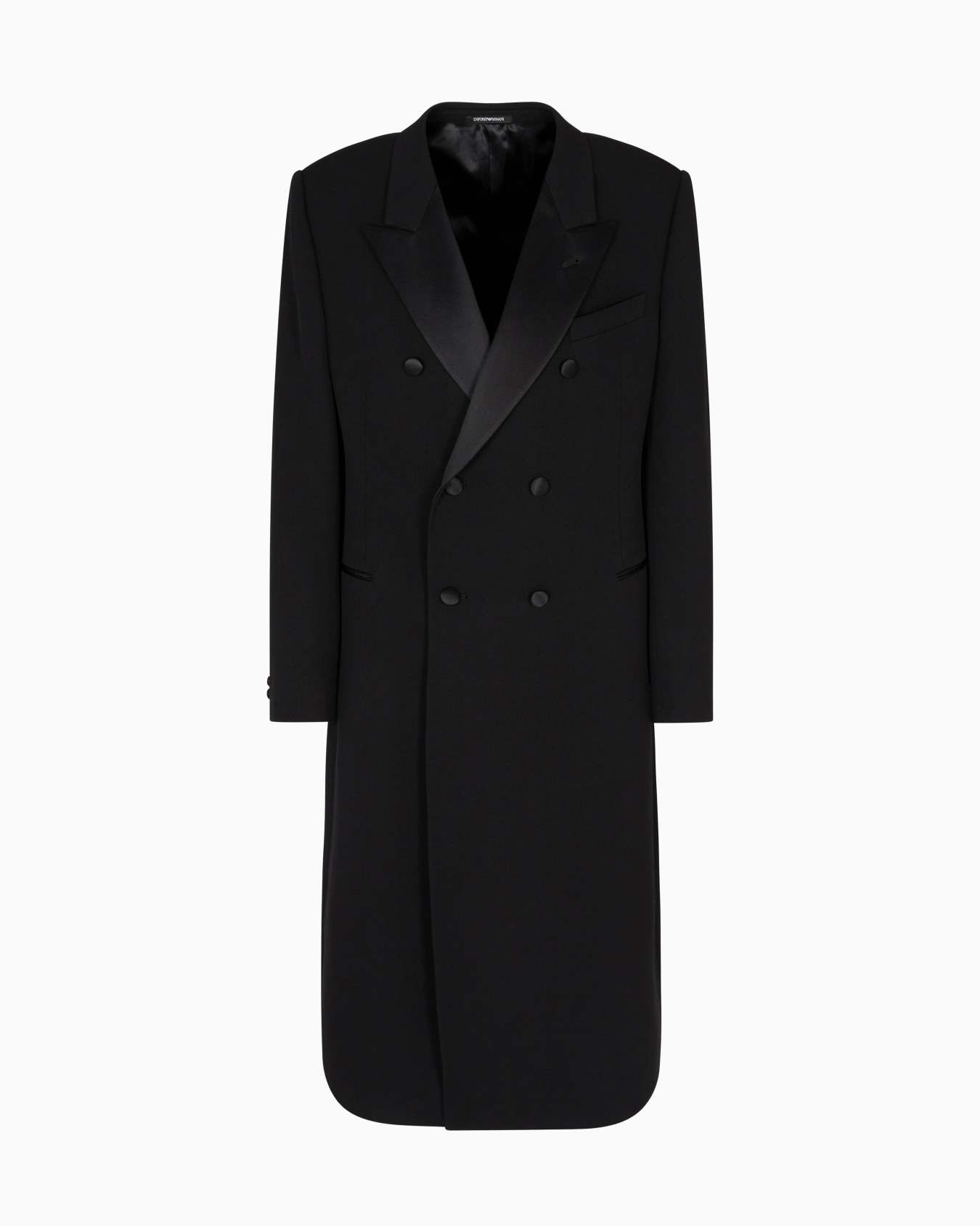 ダブルブレストコート バージンウール グラニット サテンディテール