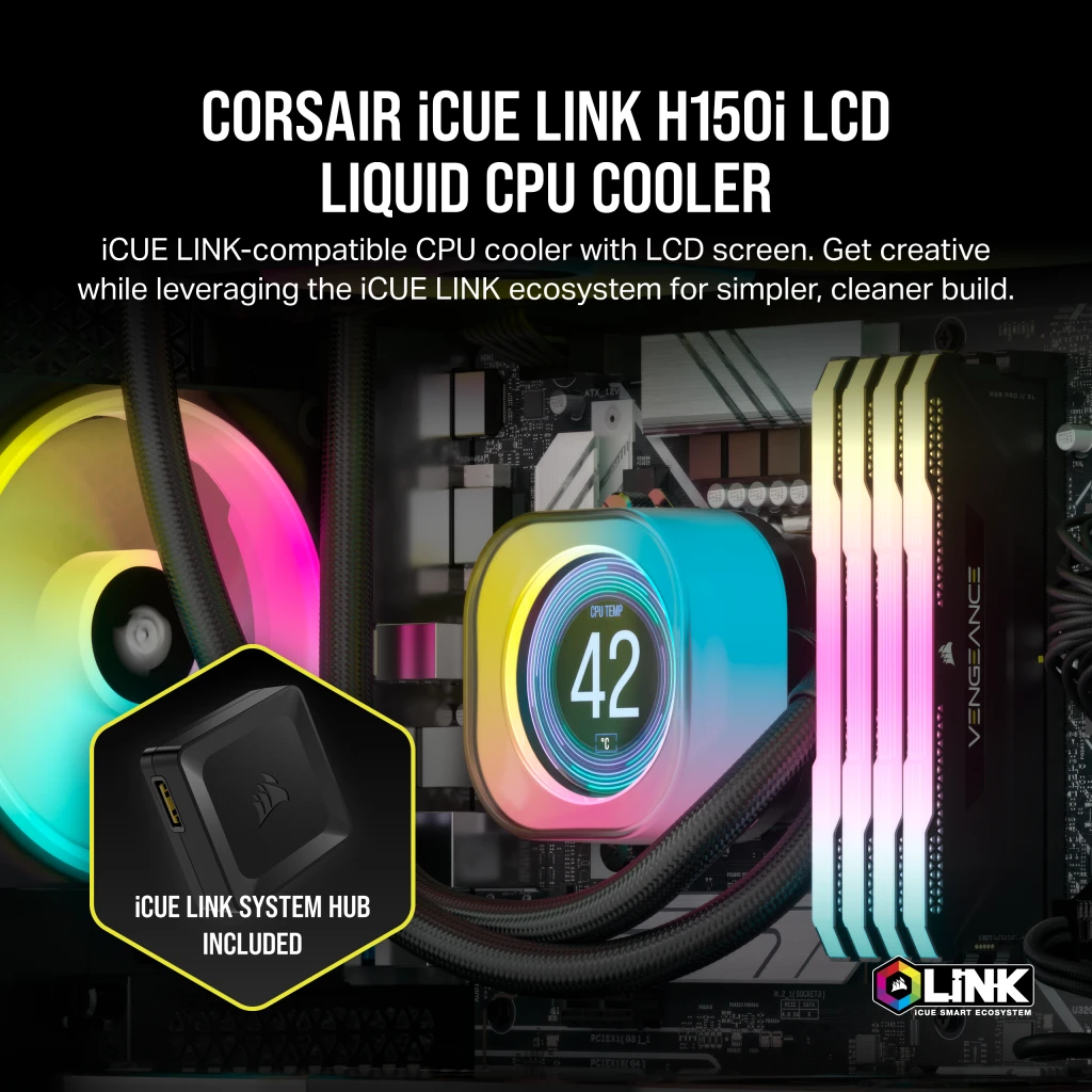 iCUE LINK H150i LCD Liquid CPU Cooler