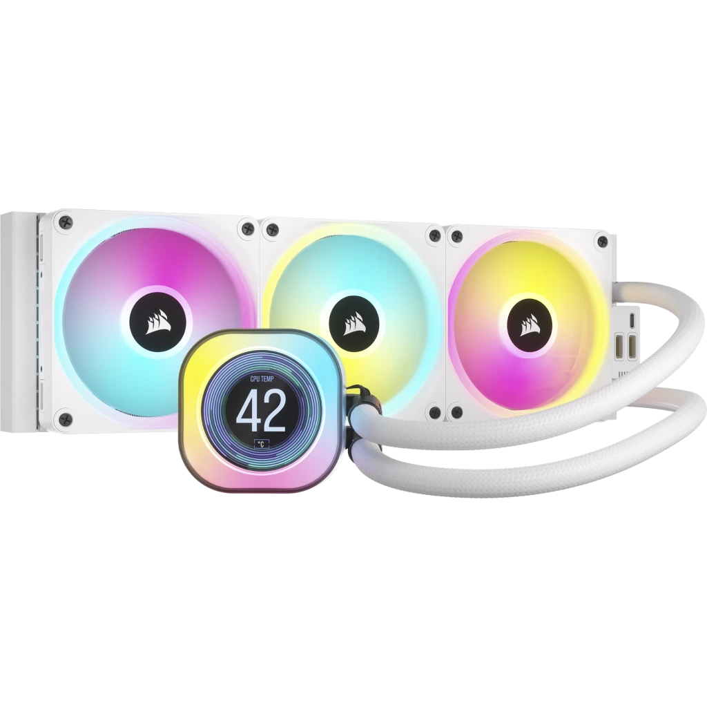 iCUE LINK H150i LCD Liquid CPU Cooler, White