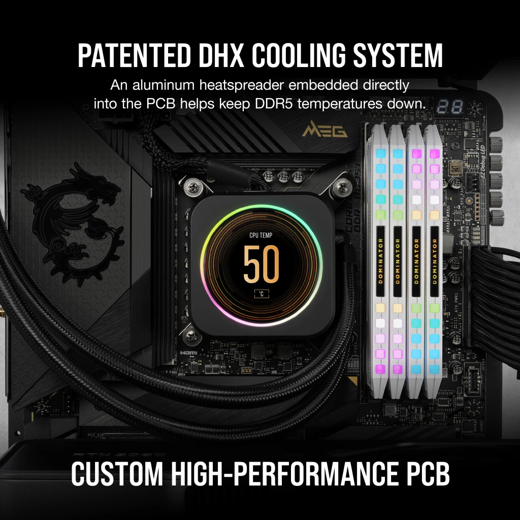 DOMINATOR® PLATINUM RGB 64GB (2x32GB) DDR5 DRAM 5600MHz C40 Memory