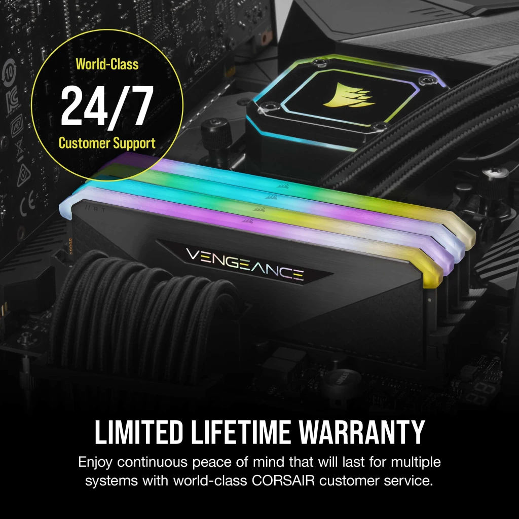 VENGEANCE® RGB RT 32GB (2 x 16GB) DDR4 DRAM 3600MHz C16 Memory Kit