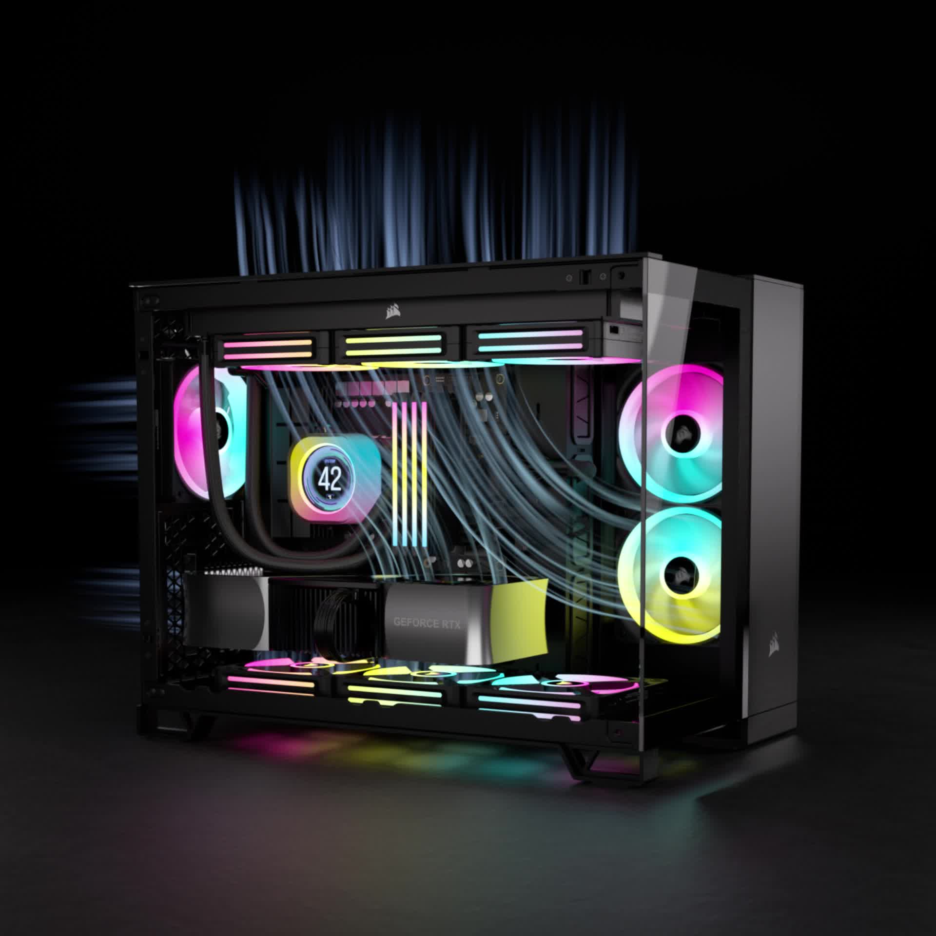 iCUE LINK 2500X RGB Micro ATX Dual Chamber PC Case - Black