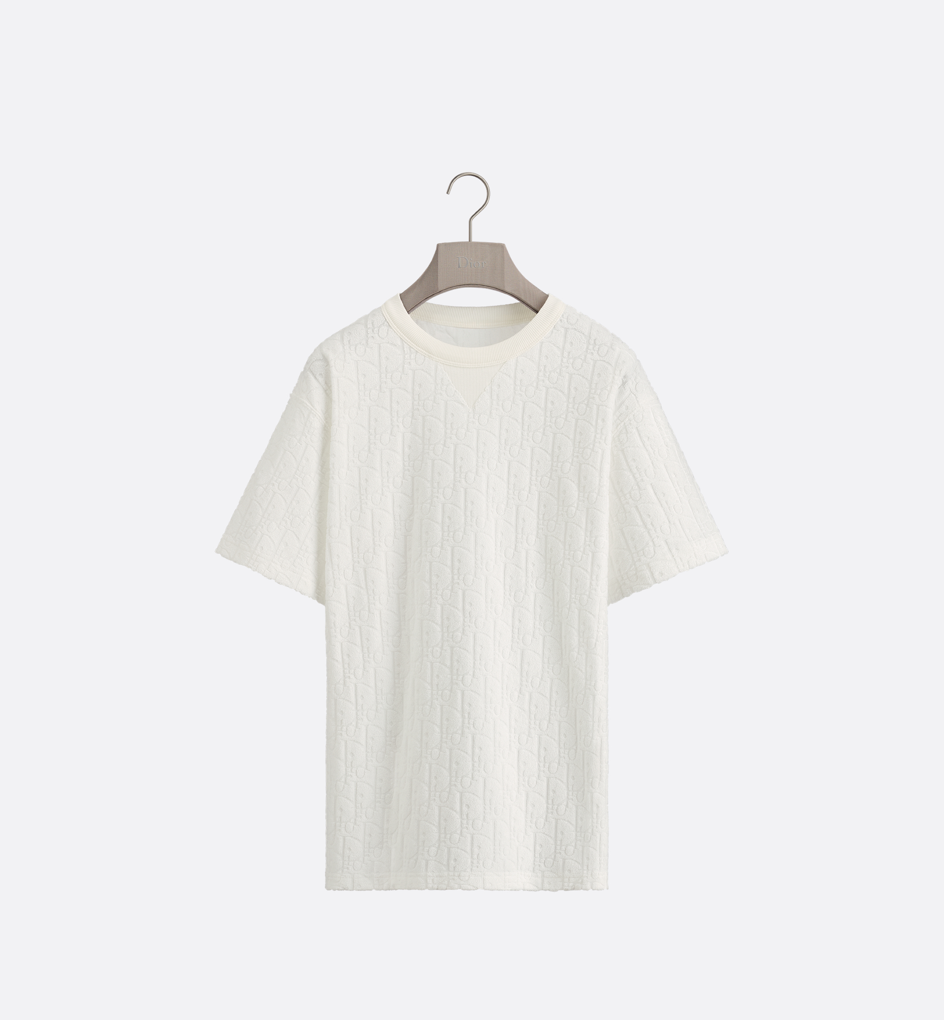 Dior Oblique Relaxed-Fit T-Shirt Off-White Terry Cotton Jacquard