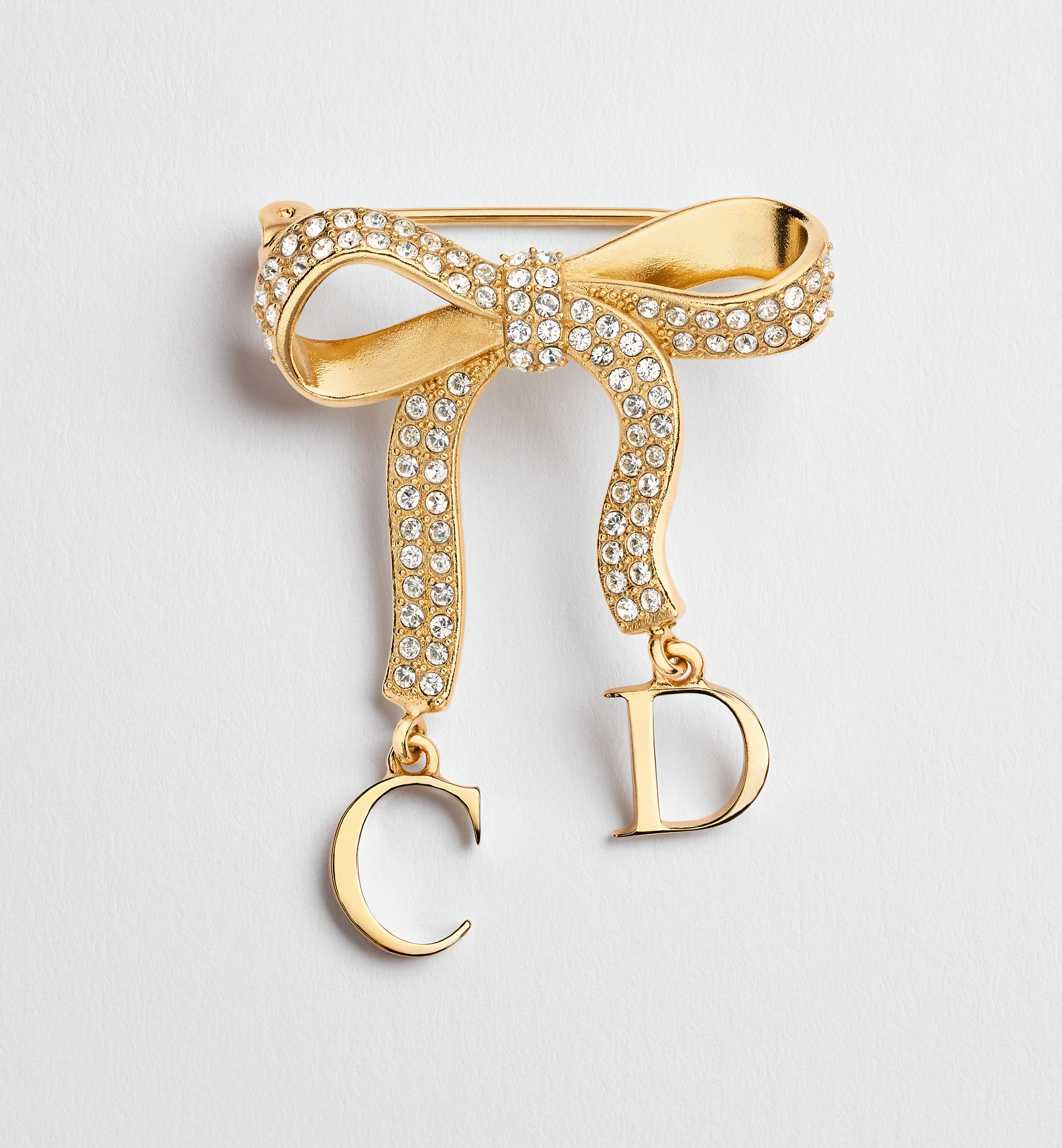 DIOR | CD Ribbon ブローチ メタル & クリスタル