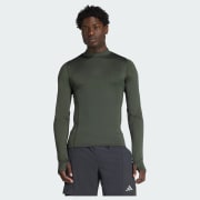 adidas Techfit COLD.RDY Training Long Sleeve Tee - Green | Free