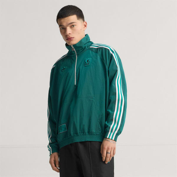 adidas Liverpool FC Terrace Icons Half-Zip Jacket - Green | Free
