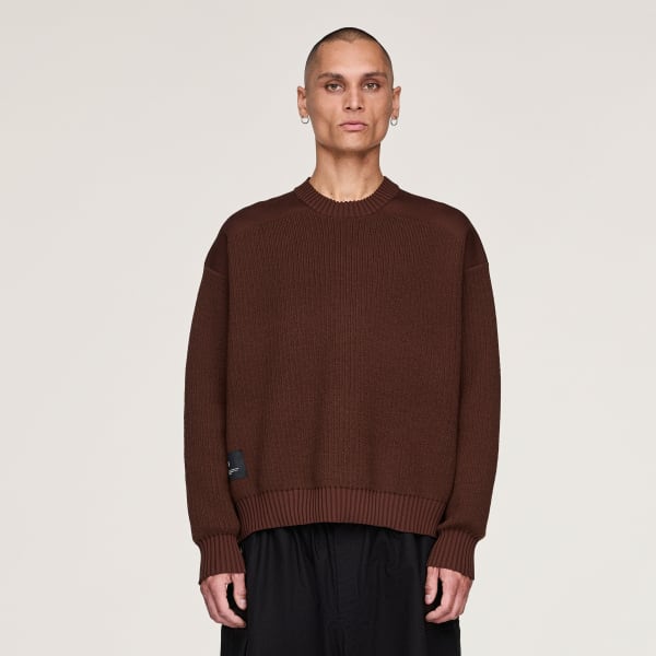 adidas Y-3 UT Knit Crew Sweater - Brown | Free Shipping with adiClub