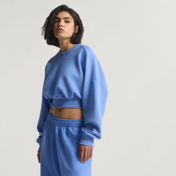 adidas Soft Lux Loose Sweatshirt - Blue | Free Shipping with adiClub