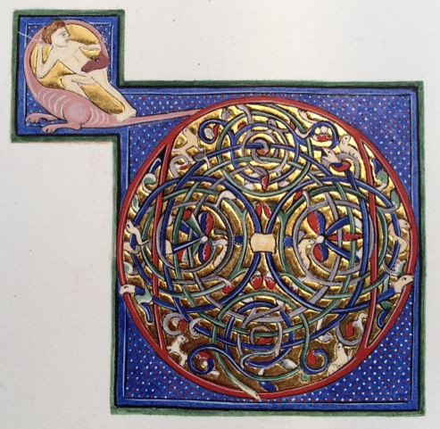 Illuminated letter D from Lincoln Cathedral manuscript MS147 f