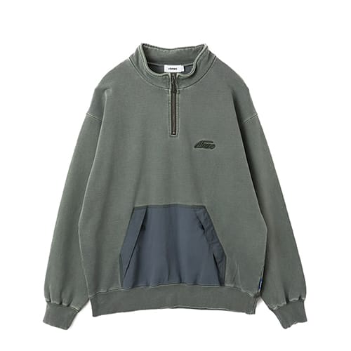 atmos Pigment Half-Zip Sweatshirt BLACK（アトモス ピグメント