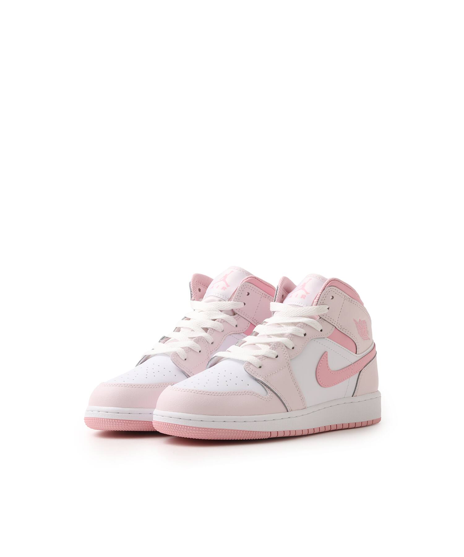 JORDAN BRAND AIR JORDAN 1 MID (GS) PEARL PINK/MED SOFT PINK-WHITE