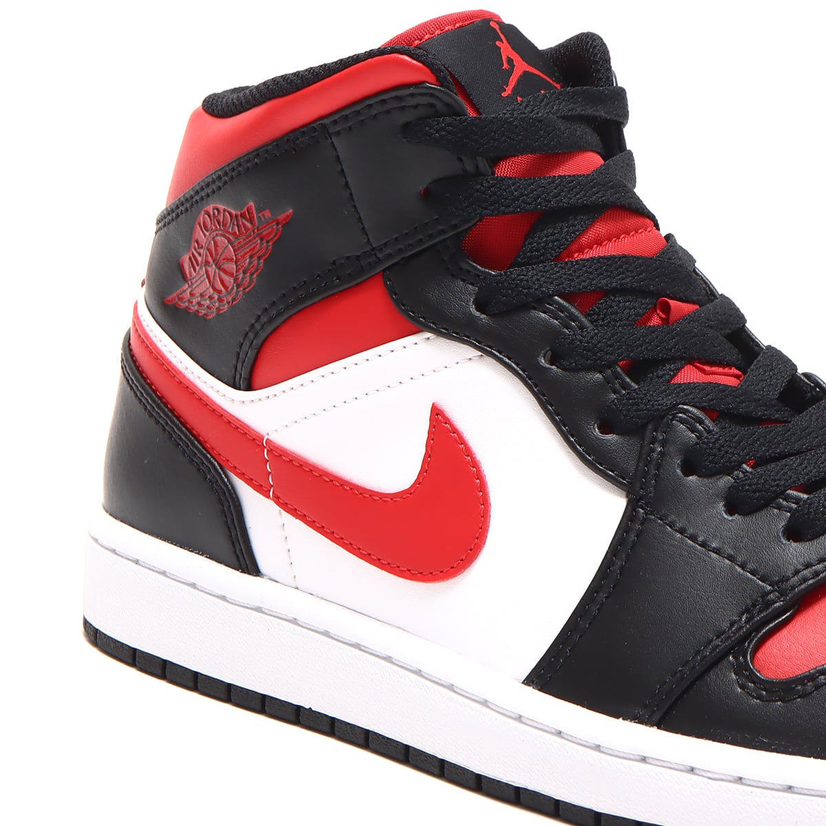 JORDAN BRAND AIR JORDAN 1 MID BLACK/FIRE RED-WHITE（ジョーダン
