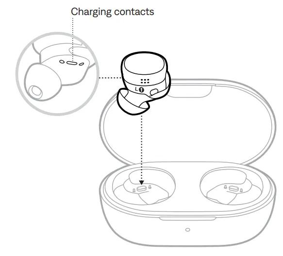 ヘッドホンの充電 - Bose QuietComfort Earbuds