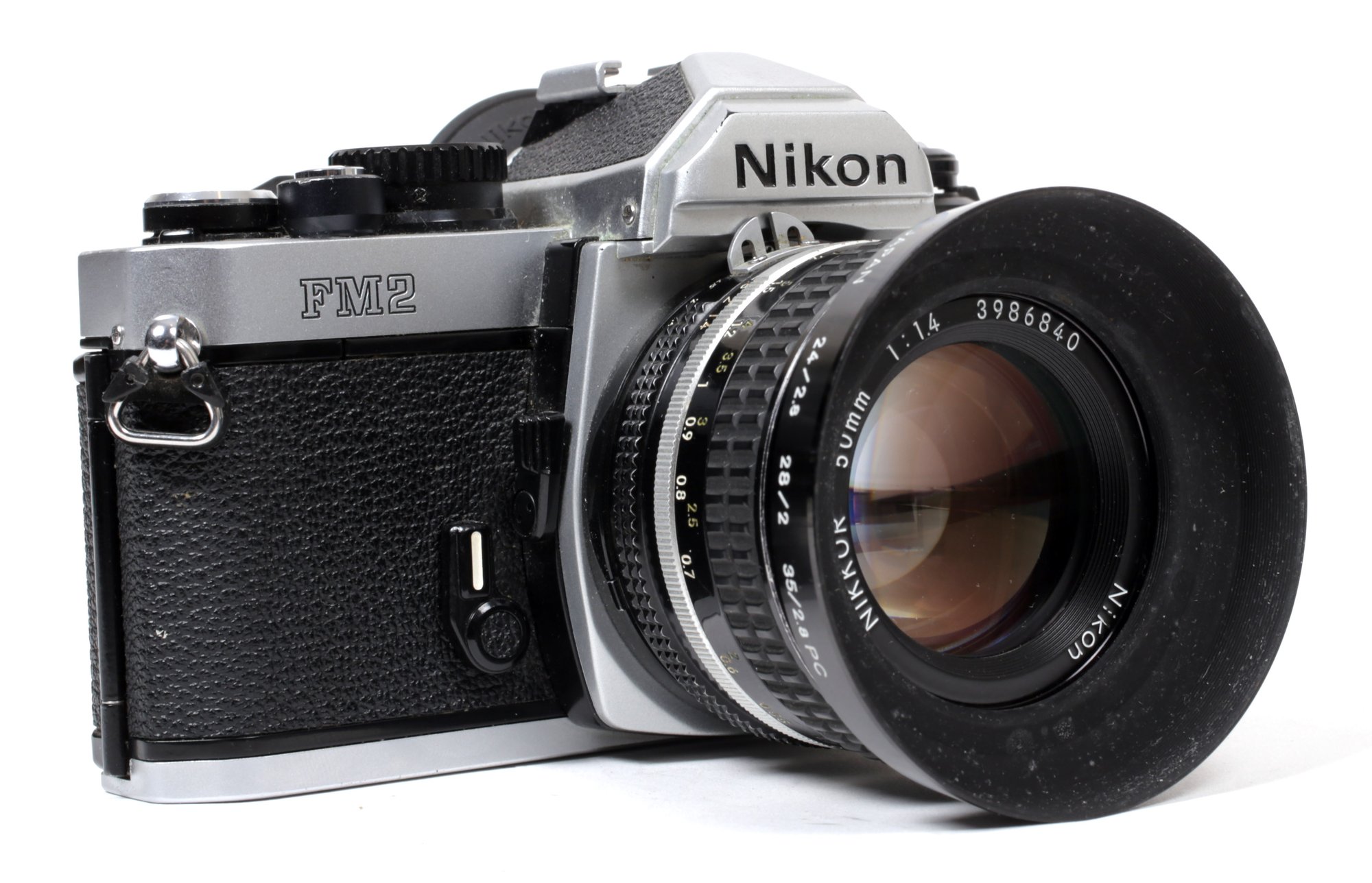 Nikon FM2 35mm SLR Film Camera with various lenses (CHROME/BLACK