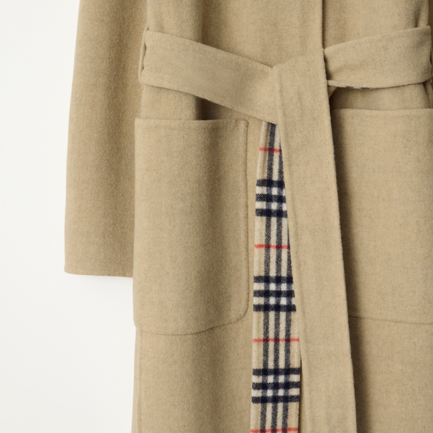 リバーシブル ウール ラップコート (サンドベージュ) - ウィメンズ