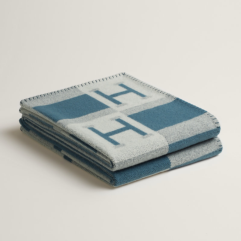 Avalon Bayadere blanket - Blue | Hermès UAE