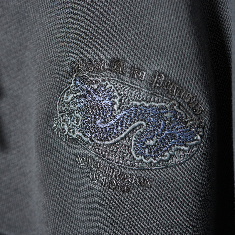 Short 陰陽 Vintage Zipup Hoodie (Gray) - ZUTOMAYO MART