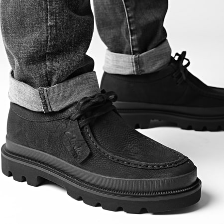 Clarks - Badell Seam Black Nubuck Shoes - Ryses